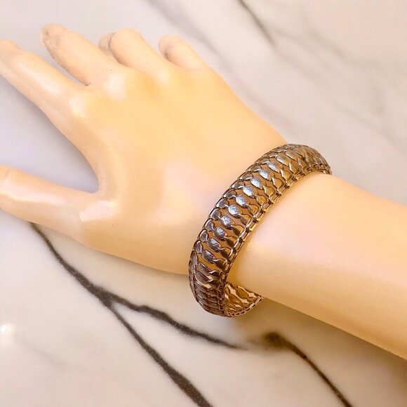 Milor Italy Sterling Silver Bracelet Basketweave Link 16.5 gr - Picture 4 of 14